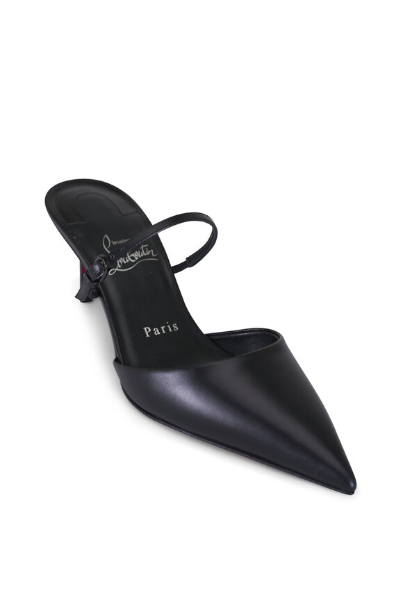 Christian Louboutin Milena Black Leather Mule, 60mm - view 1