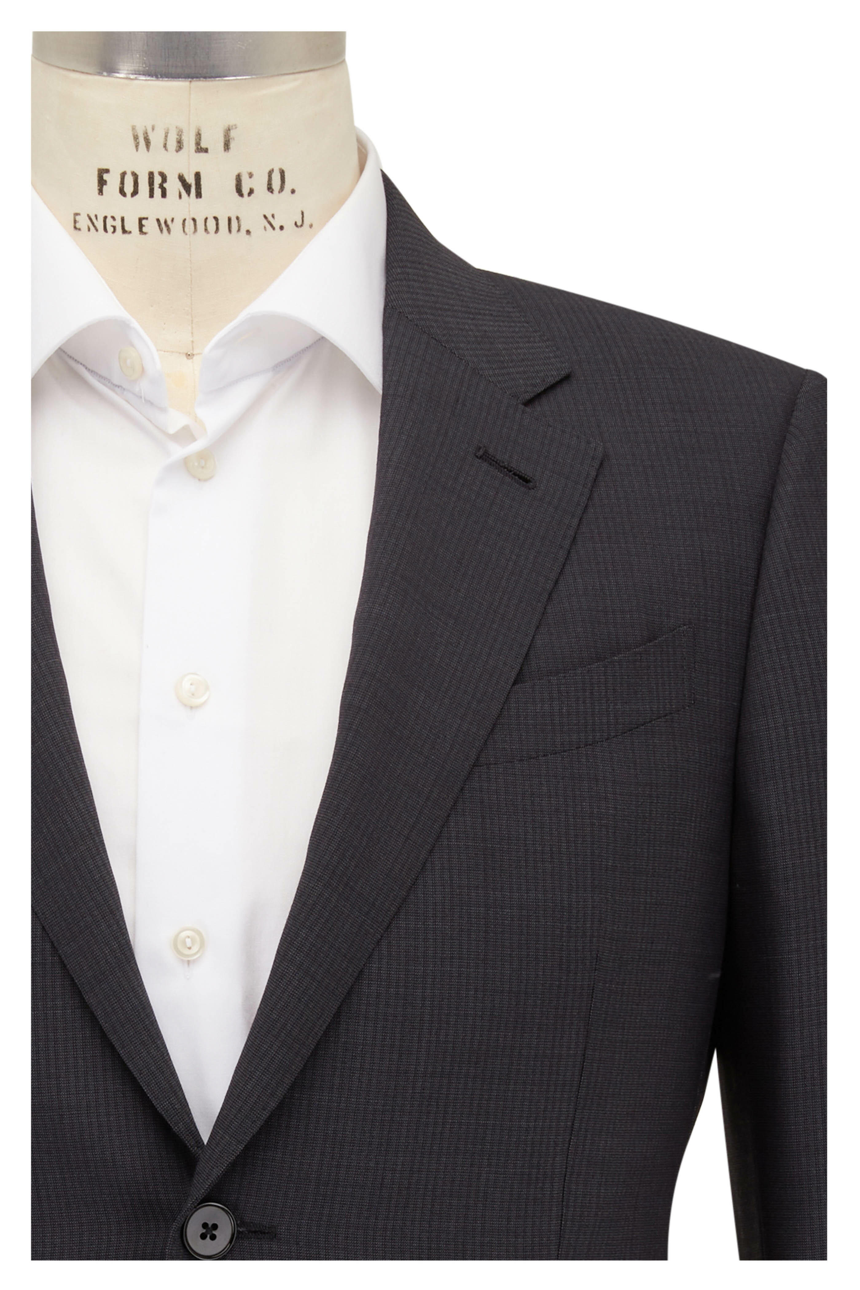 Zegna - High Performance Gray Stripe Wool Suit | Mitchell Stores