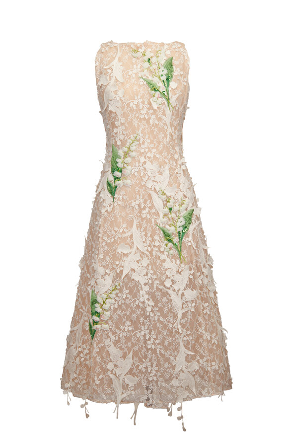 Leo Lin Cleo Embellished Lace Sleeveless Midi Dress - view 1
