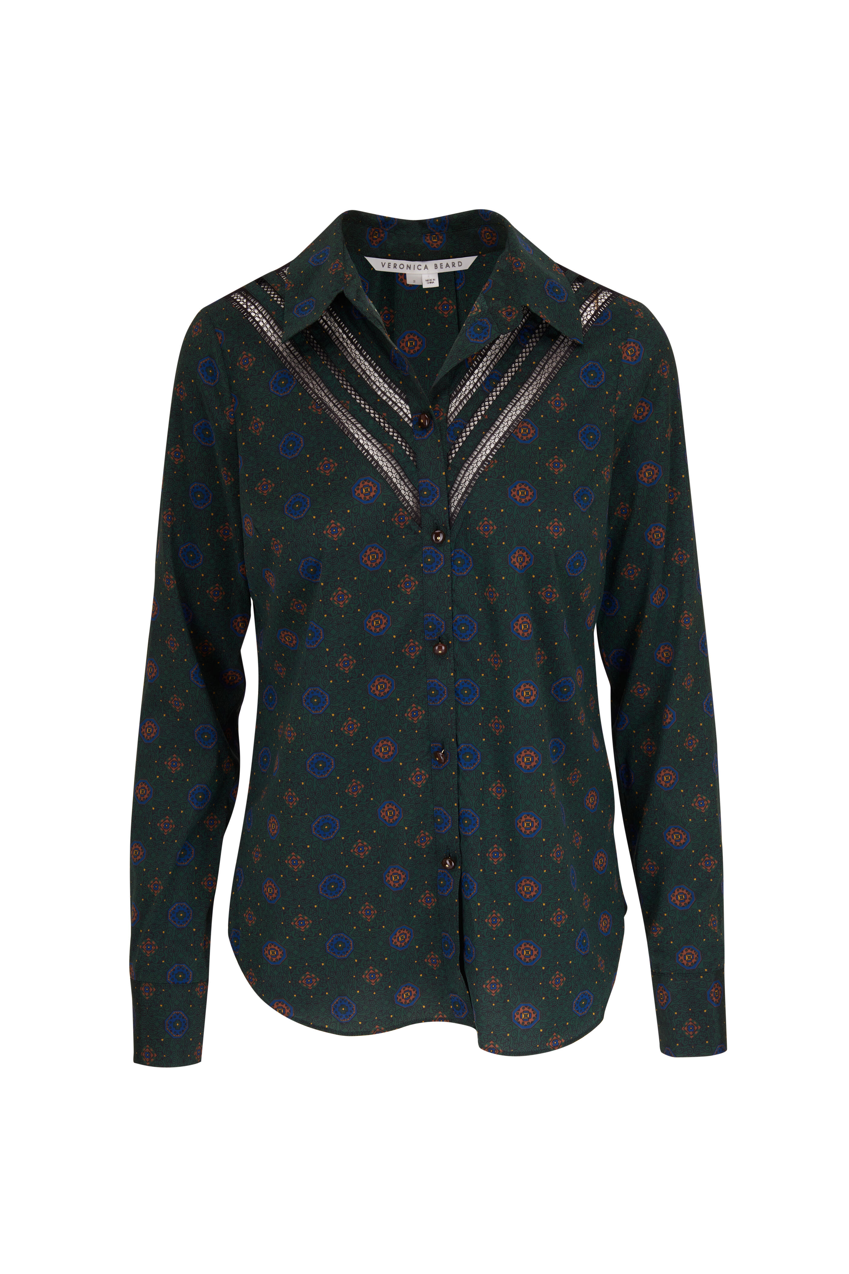 Veronica Beard - Rowena Emerald Multi Blouse