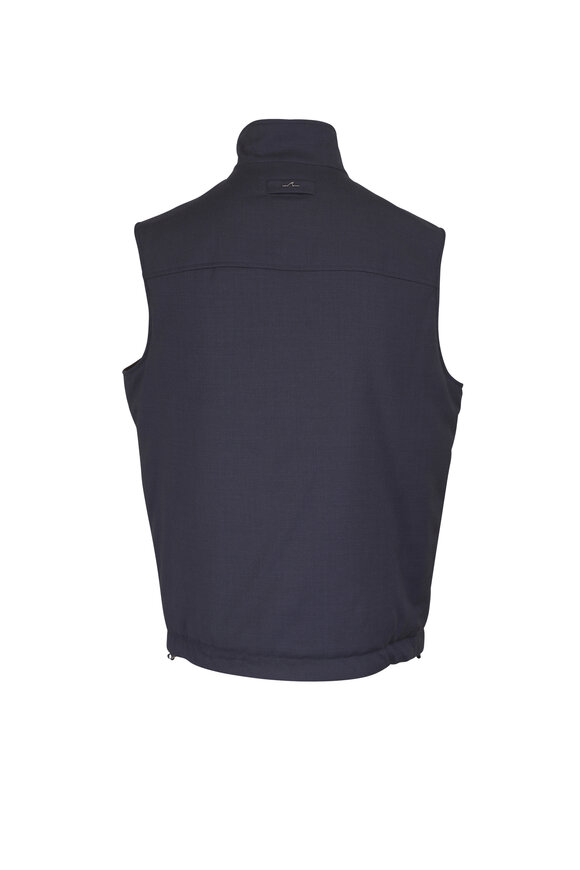 Paul & Shark Blue & Dark Brown Wool & Typhoon® Reversible Vest - view 4