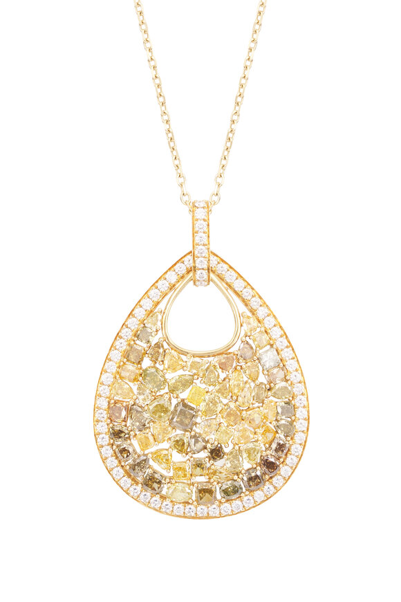 Lowy & Co 18k Yellow Gold Diamond Pendant Necklace - view 2