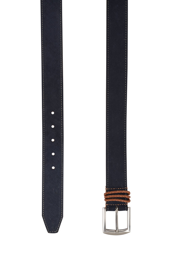 Martin Dingman - Bermuda Braid Navy Leather Belt