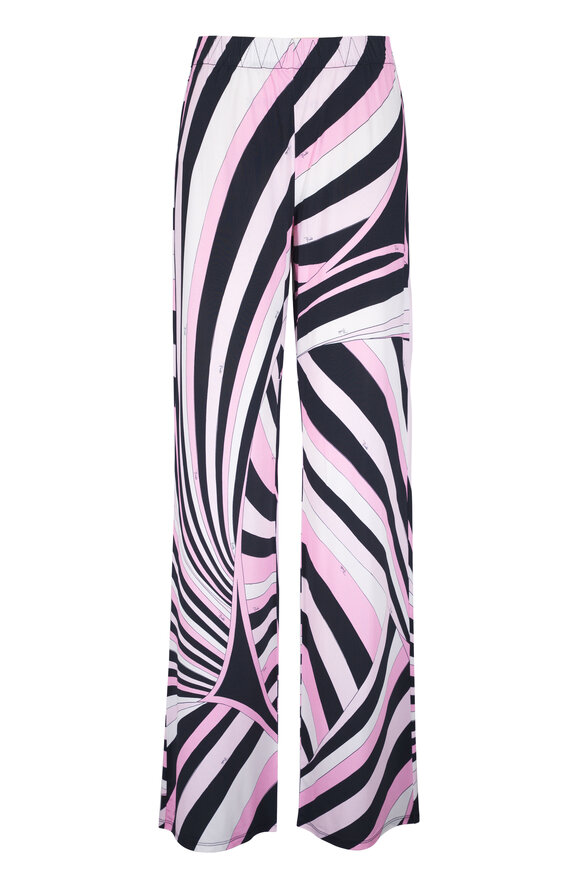 Pucci Pink Multi Iride Print Straight Leg Pant