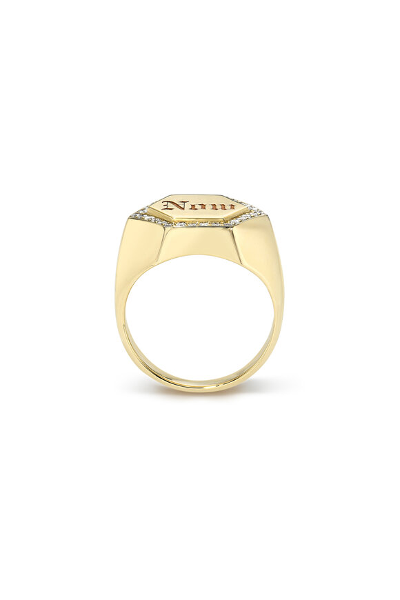 Dru - Diamond "Now" Signet Ring