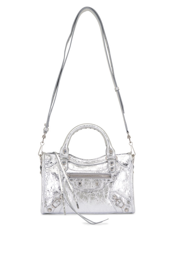 Balenciaga Mini Le City Silver Leather Sholder Bag