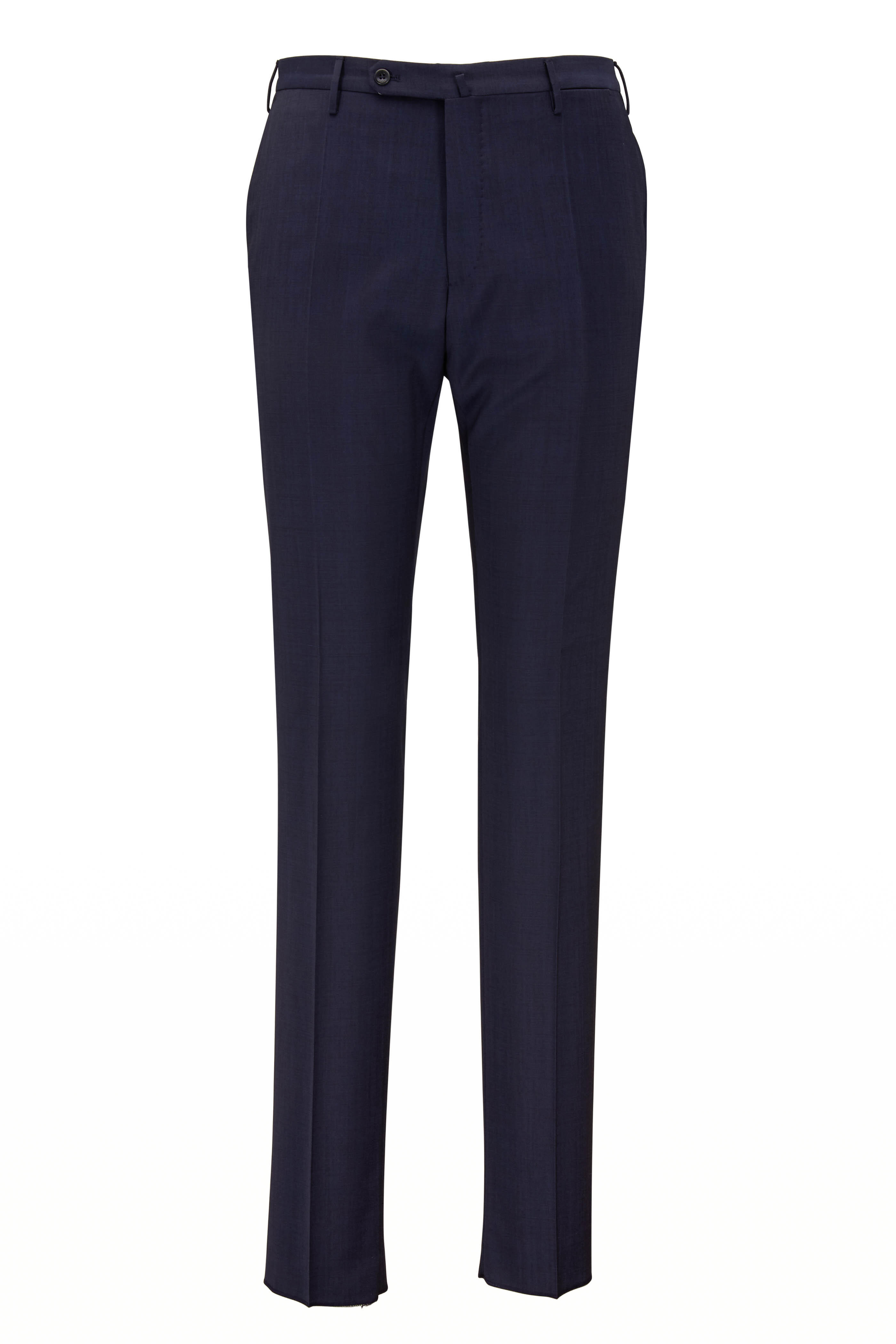 Incotex - Matty Solid Navy Stretch Wool Modern Fit Pant