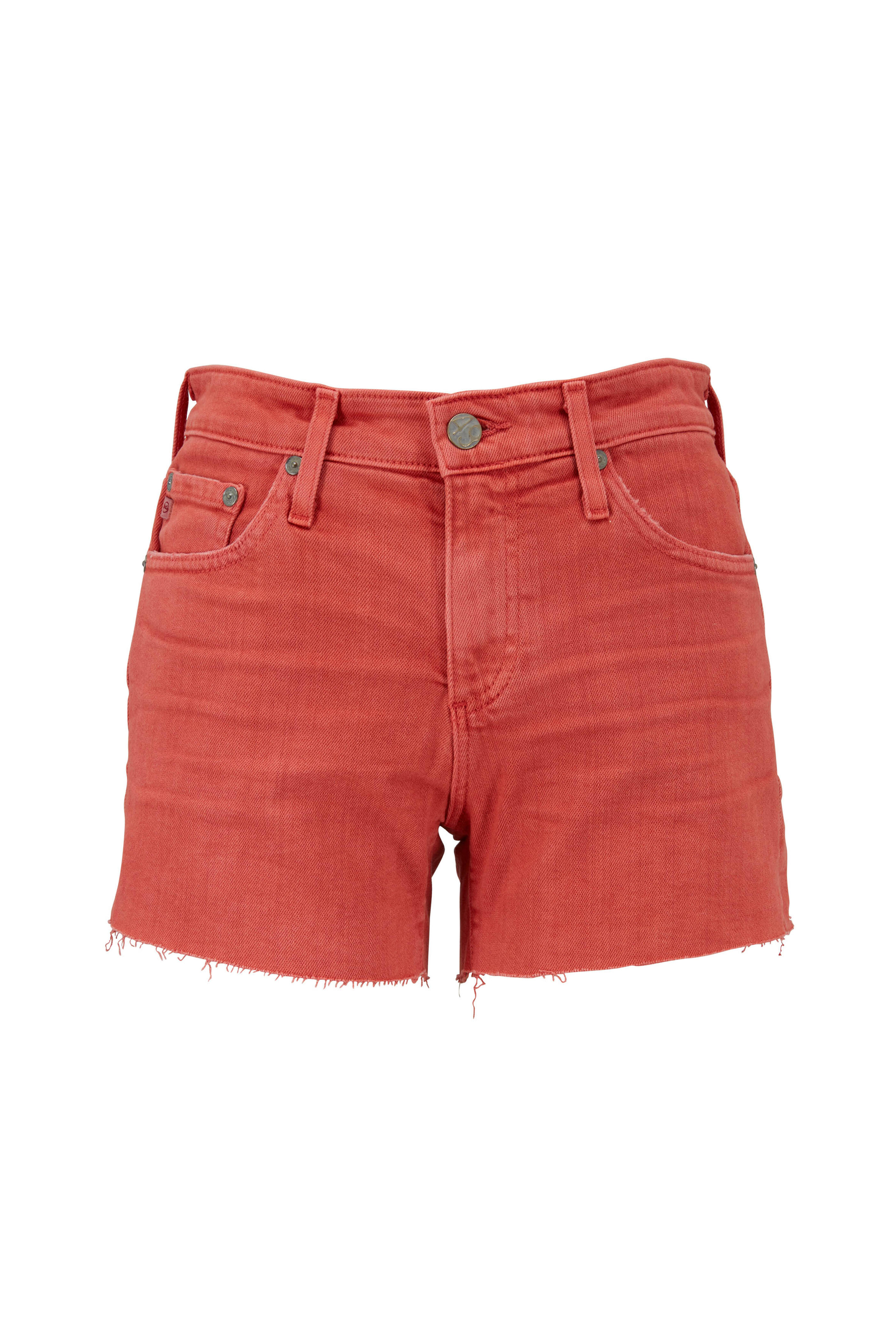 Red cut hot sale off shorts