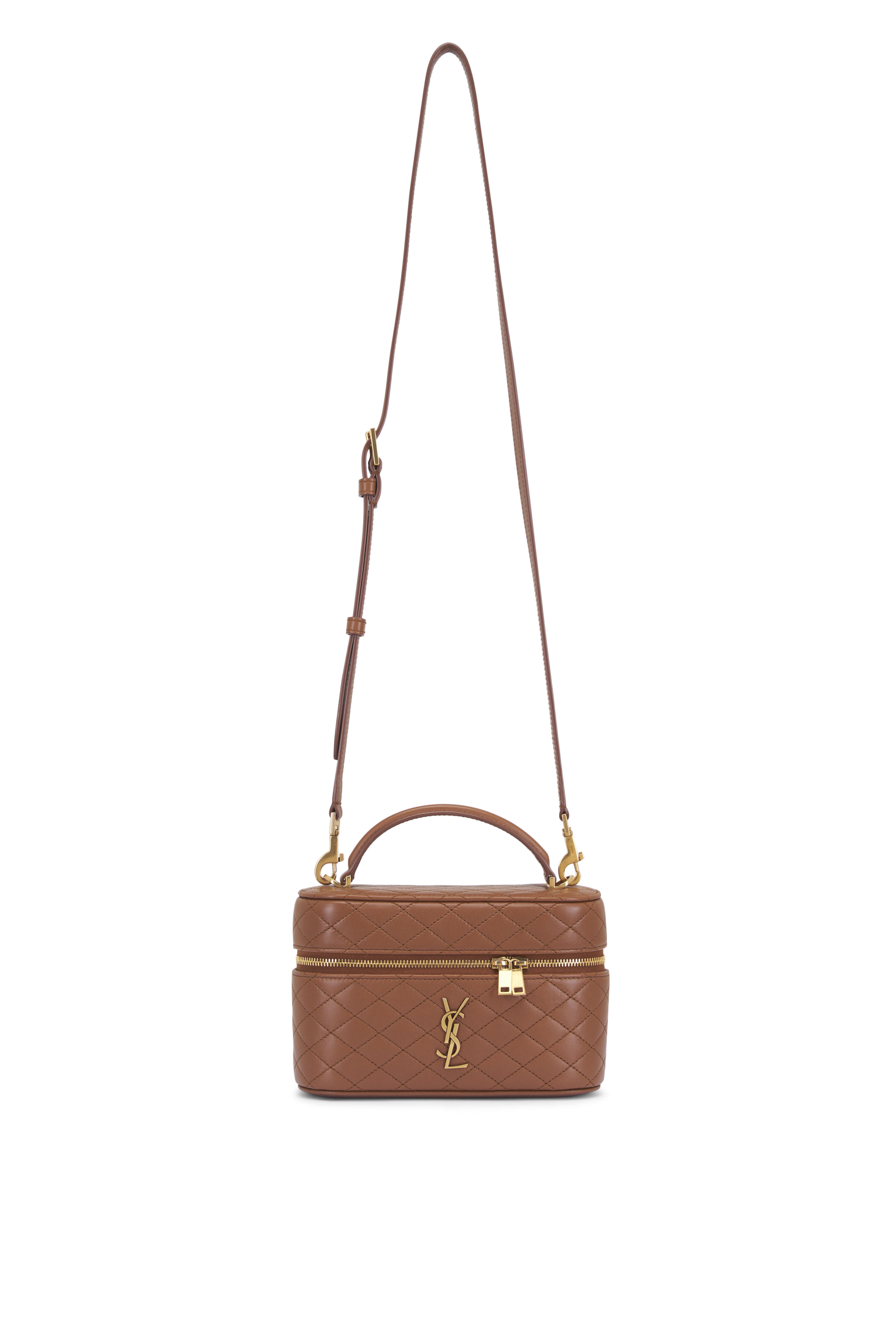 Saint Laurent - Gaby Brown Quilted Vanity Bag | Mitchell Stores