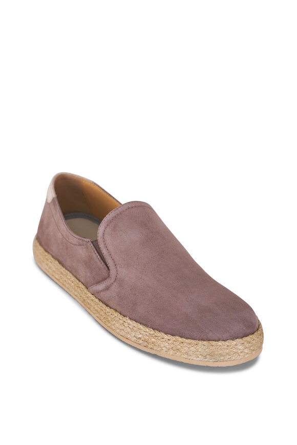 Brunello Cucinelli Gray Suede Espadrille Loafer