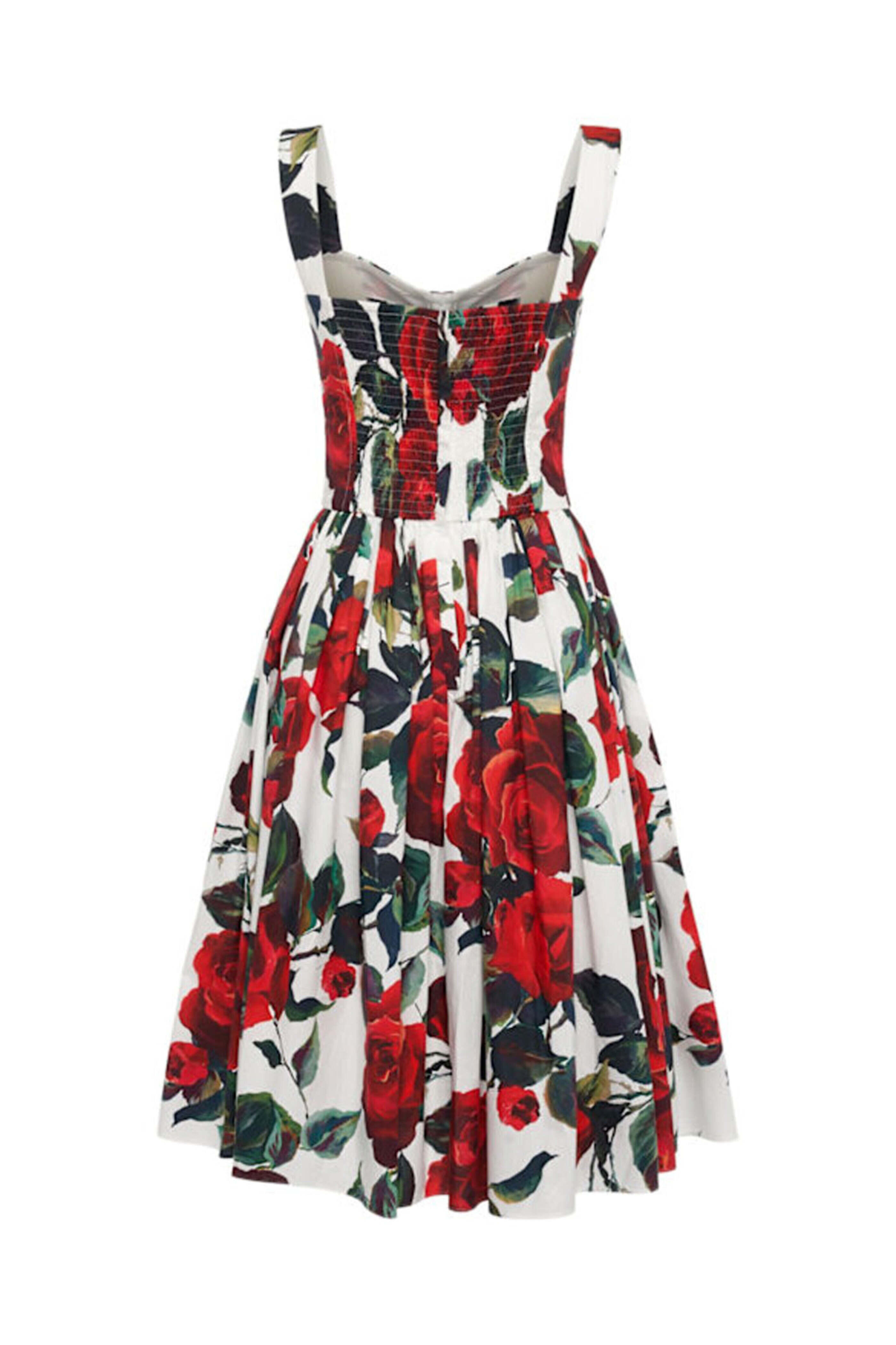 Dolce & Gabbana - Pop Rosa Print Rossa Bustier Dress
