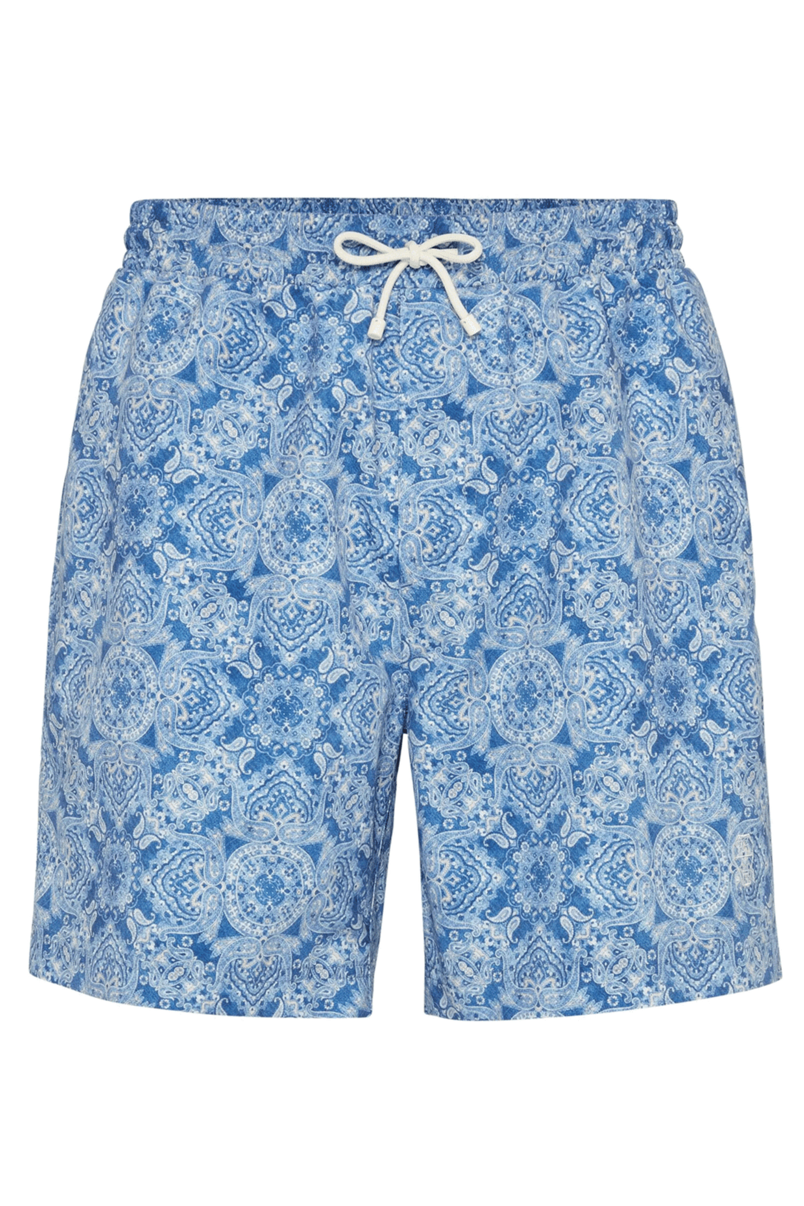 Brunello Cucinelli - Denim Paisley Swim Short | Mitchell Stores