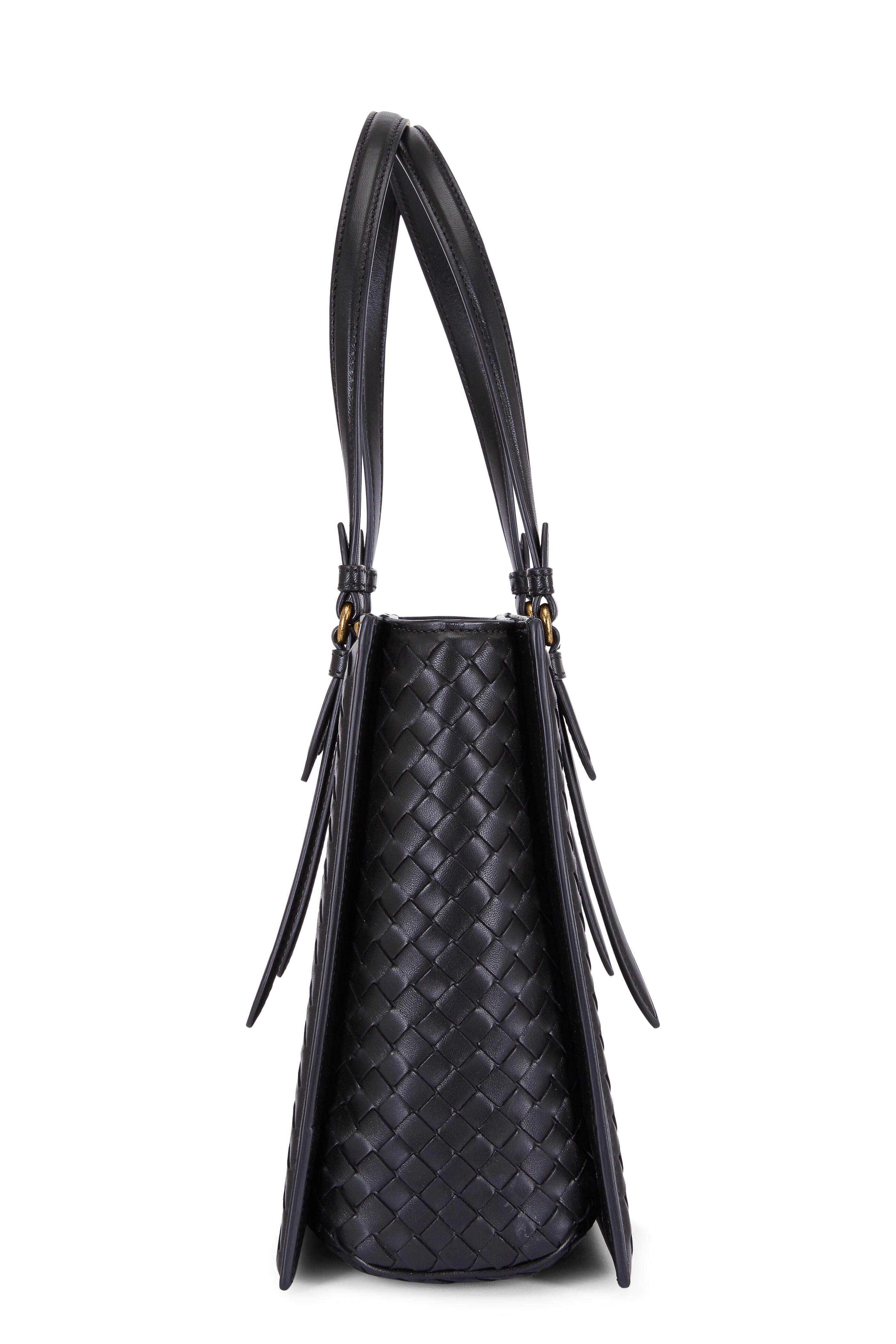 Bottega Veneta - Black Intrecciato Leather Tote Bag - view 3