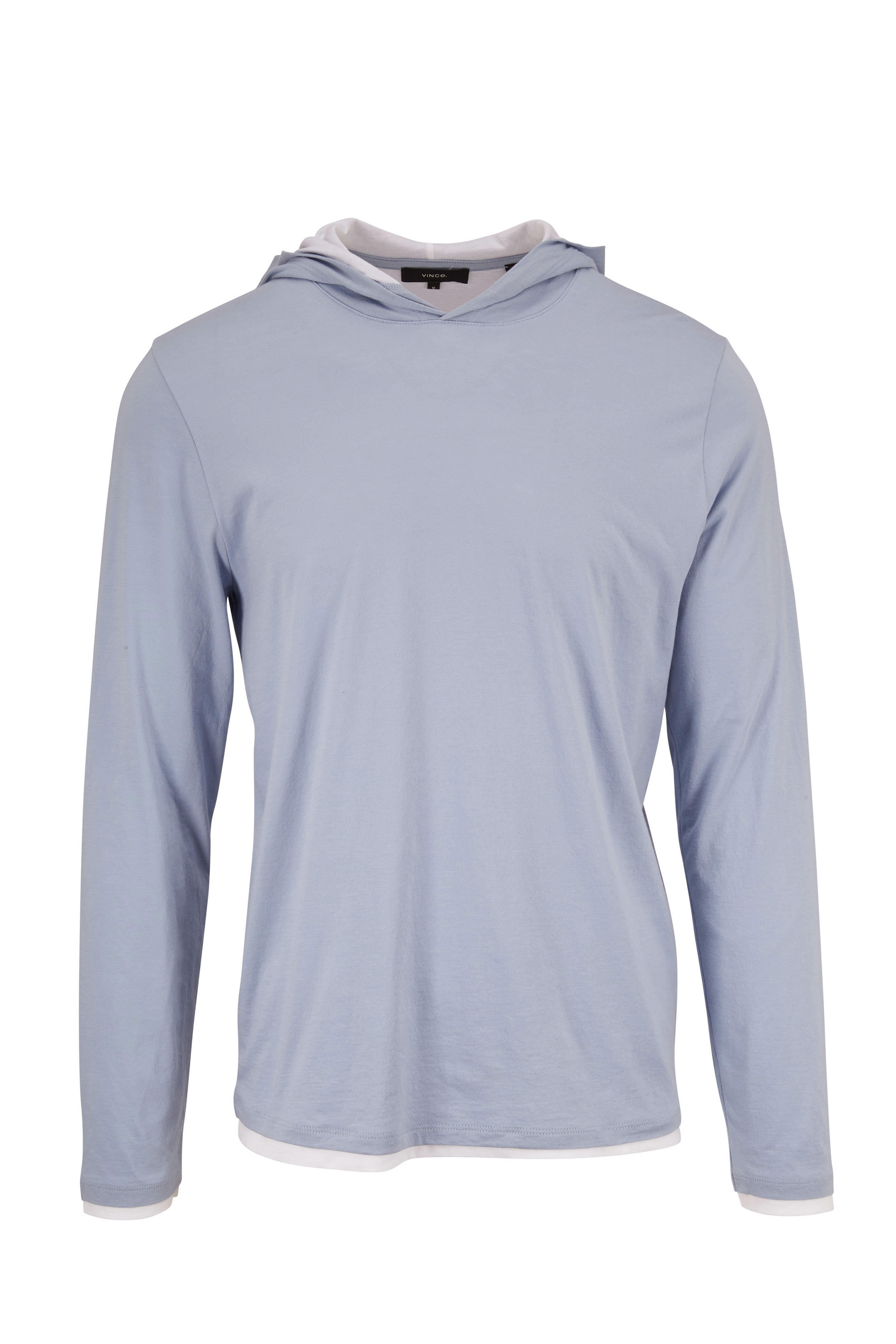 VINCE Blue 100% Pima Cotton sold Double Layered Sweatshirt Hoodie