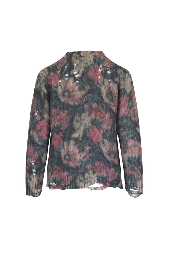 R13 Boy Pink & Green Floral Cashmere Cardigan - view 2