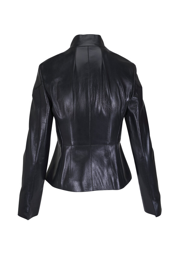 Akris - Tino Lacquer Leather Fitted Jacket