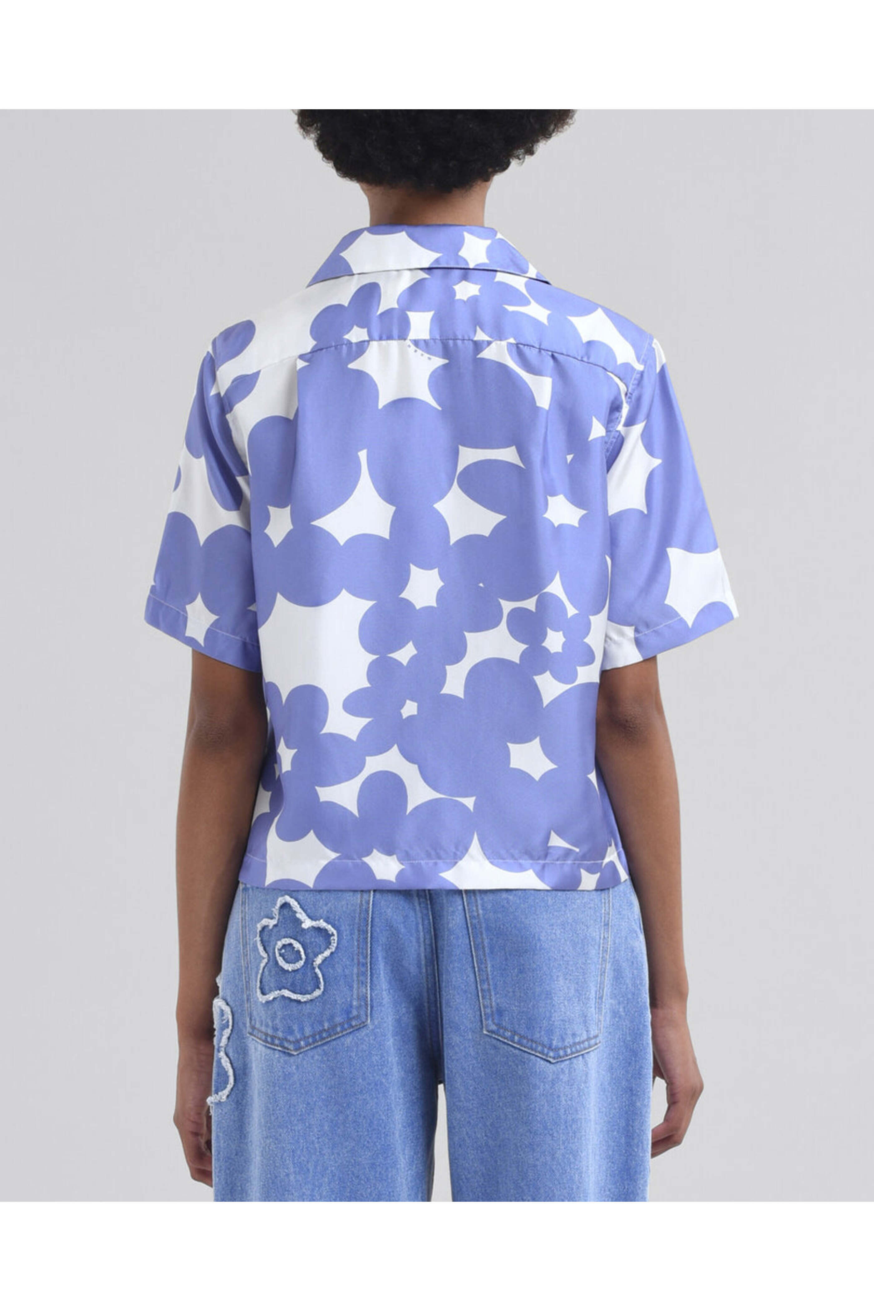 Marni - Blue Lilac Short Sleeve Bowling Shirt