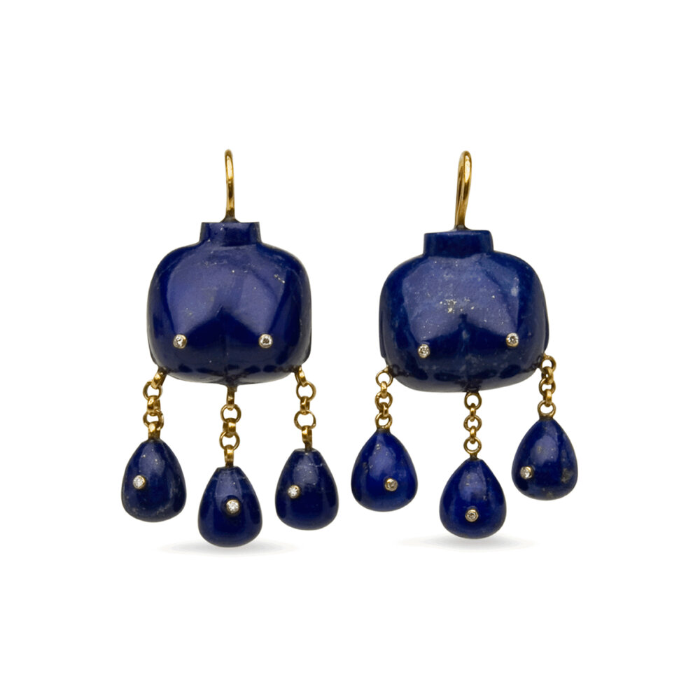 Carla Rockmore Designs 18k Yellow Gold Lapis Victorian Goddess