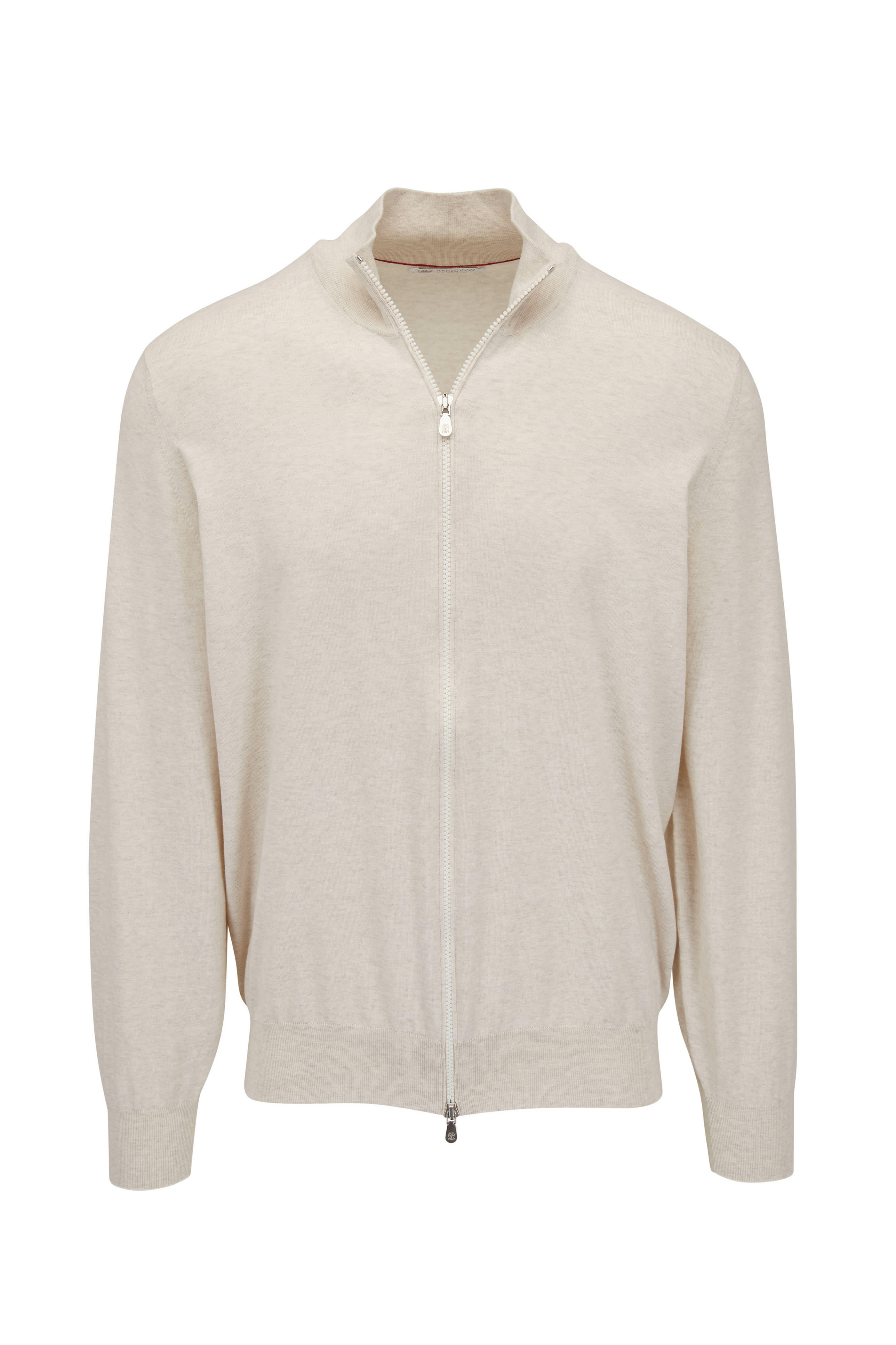 Brunello Cucinelli - Oat Cotton Full Zip Sweater