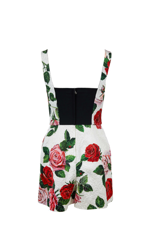 Dolce & Gabbana - Natural Rose Printed Bustier Romper