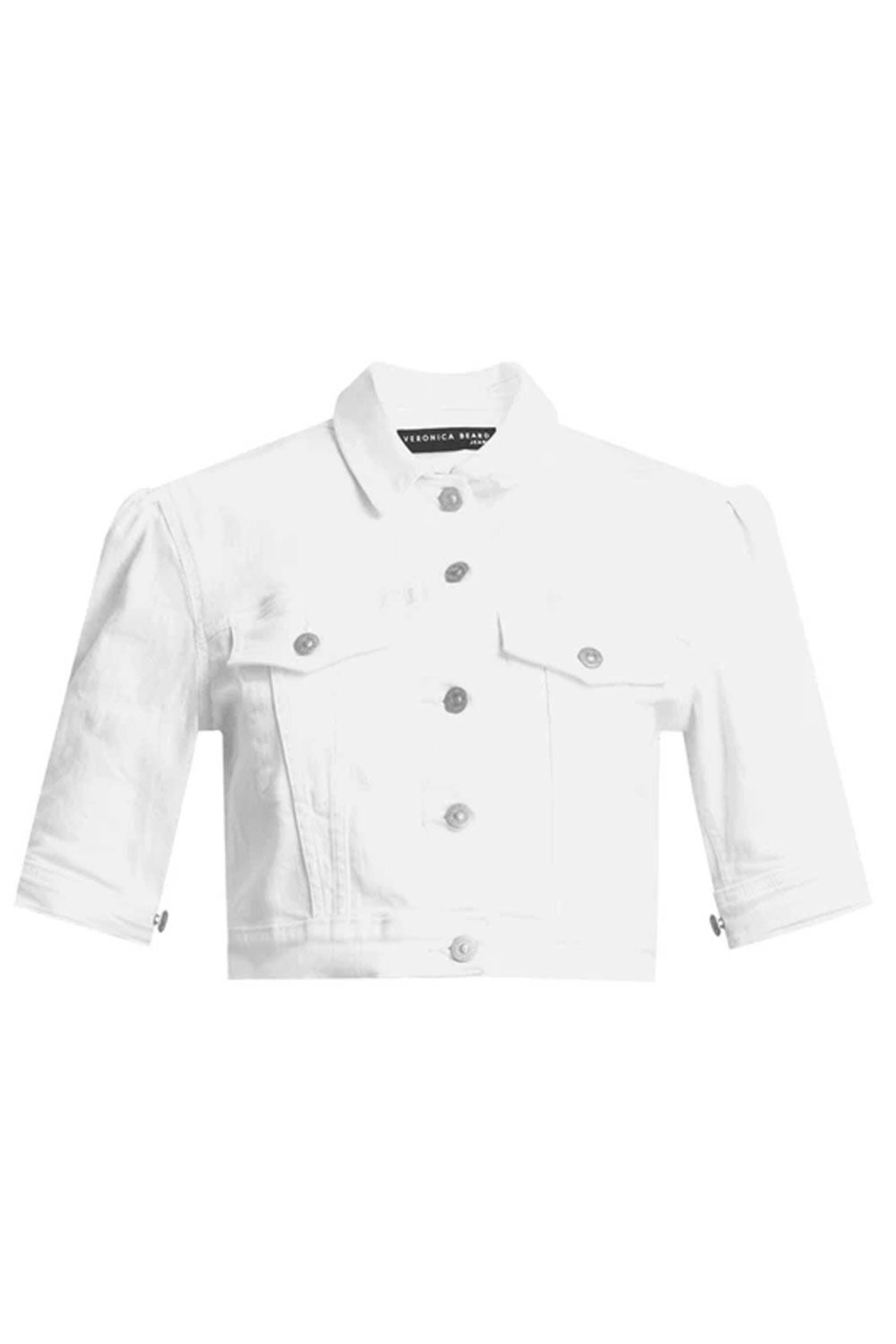 Veronica Beard - White Raina Short Sleeve Denim Jacket