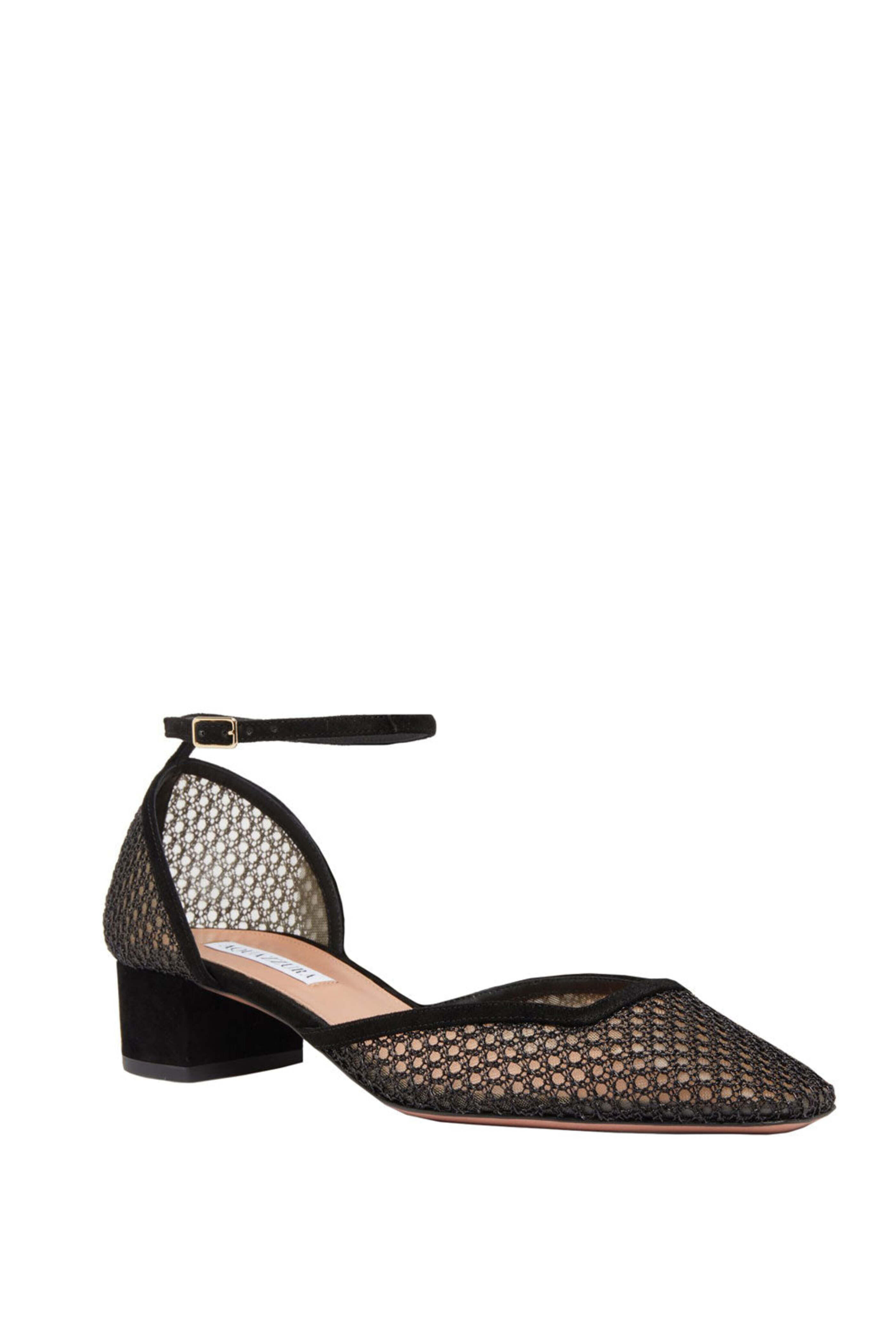 Aquazzura - Asha Mesh 35 Pump in Black | Mitchell Stores