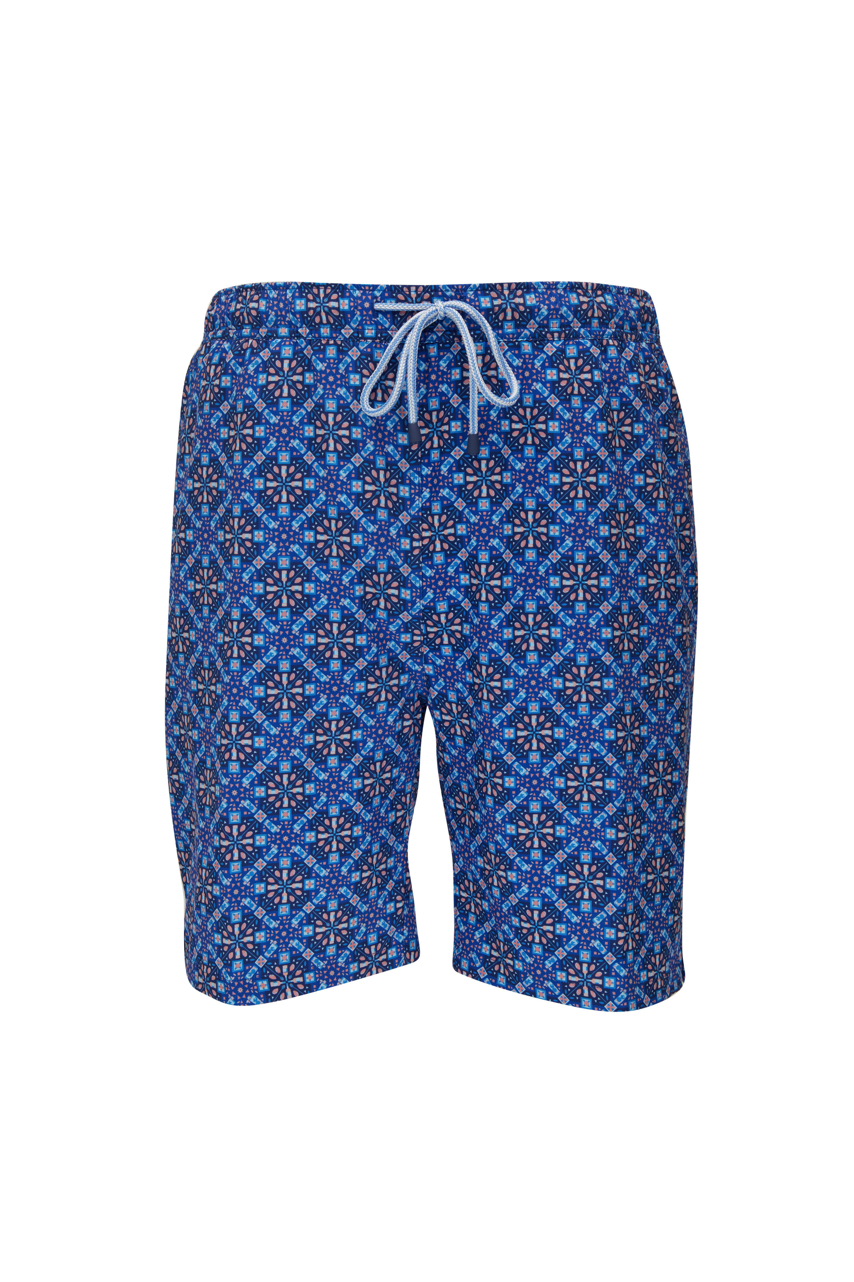 Peter Millar - Atlantic Blue Mosaic Swim Trunks | Mitchell Stores