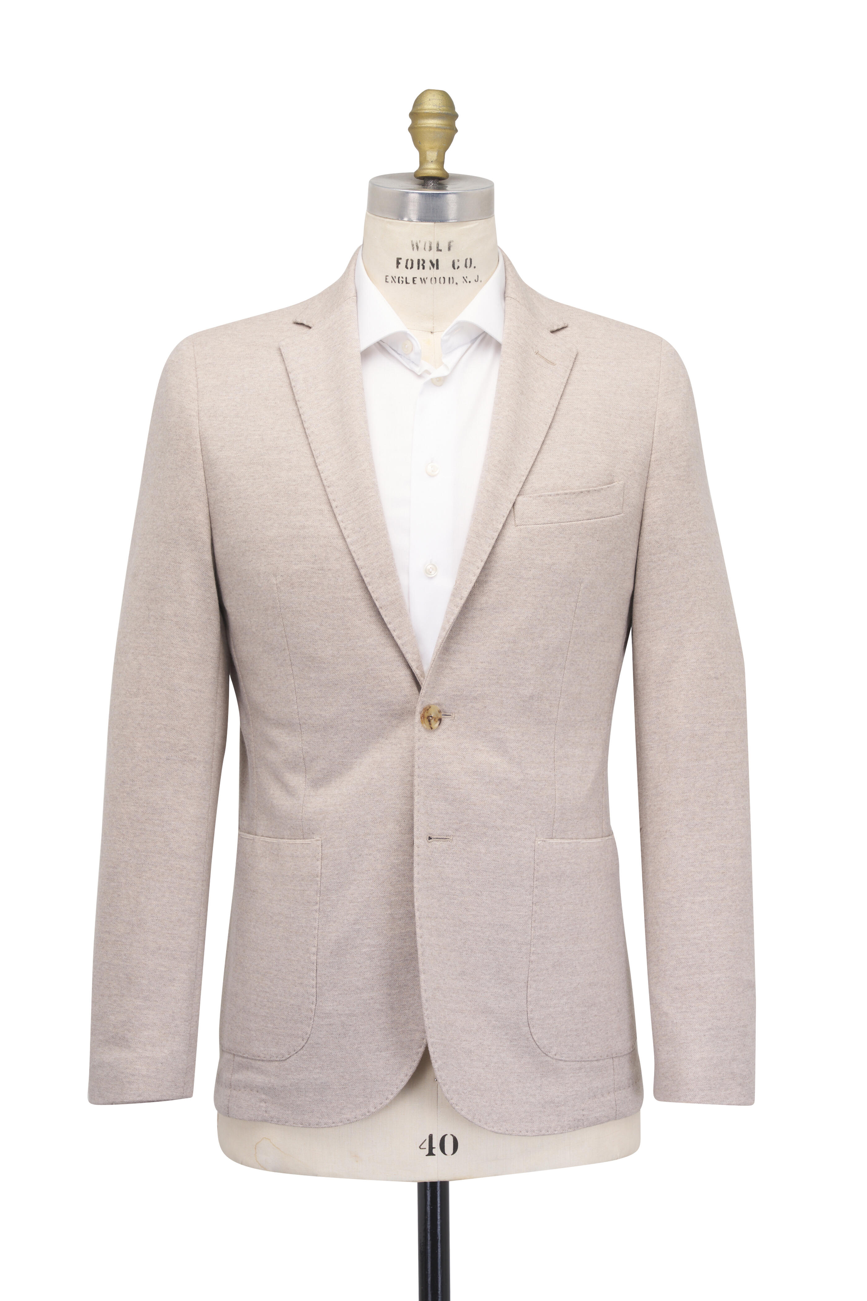 Maurizio Baldassari - Light Brown Wool Jersey Sportcoat