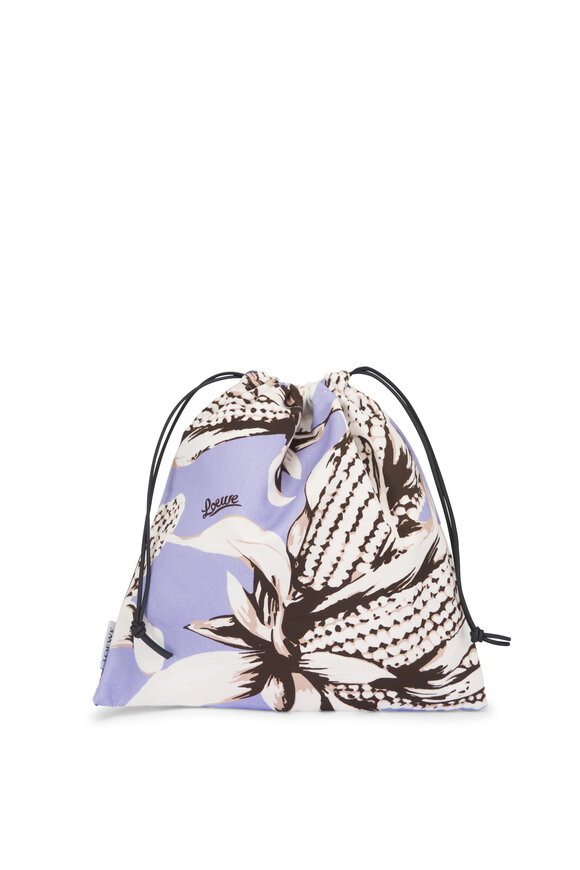 Loewe Small Purple Corn Print Drawstring Pouch