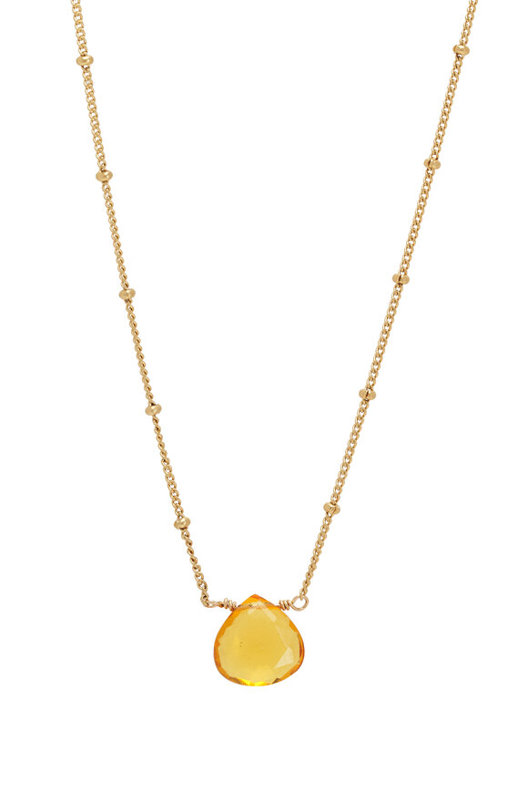 Cristina V. - Orange Carnelian Briolette Necklace