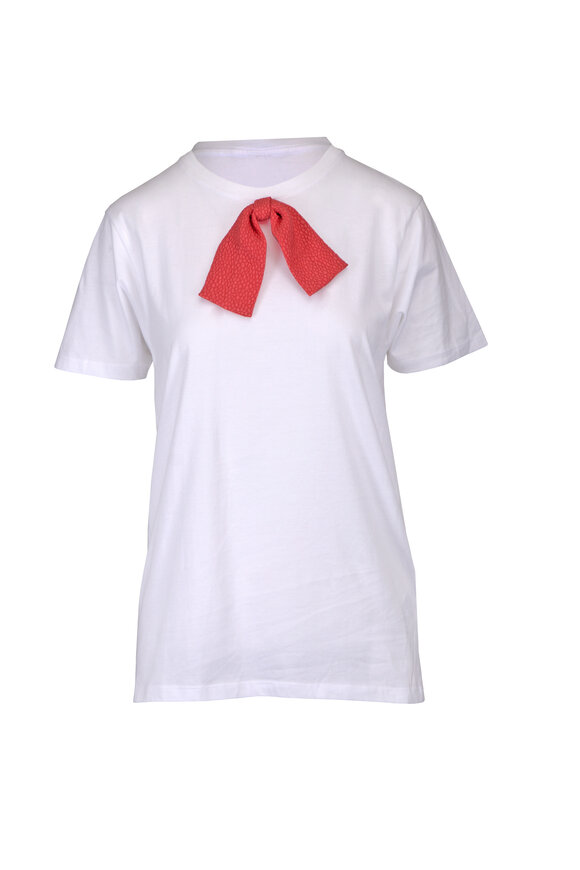 Edeline Lee Ivory & Rose Bow Crewneck T-Shirt - view 1