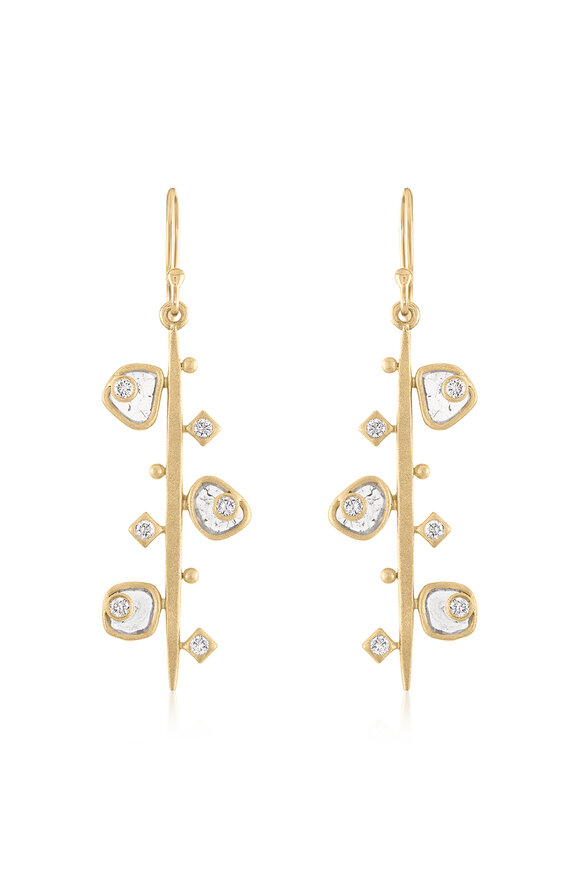 Loriann 14k Yellow Gold Twilight Diamond Linear Earring