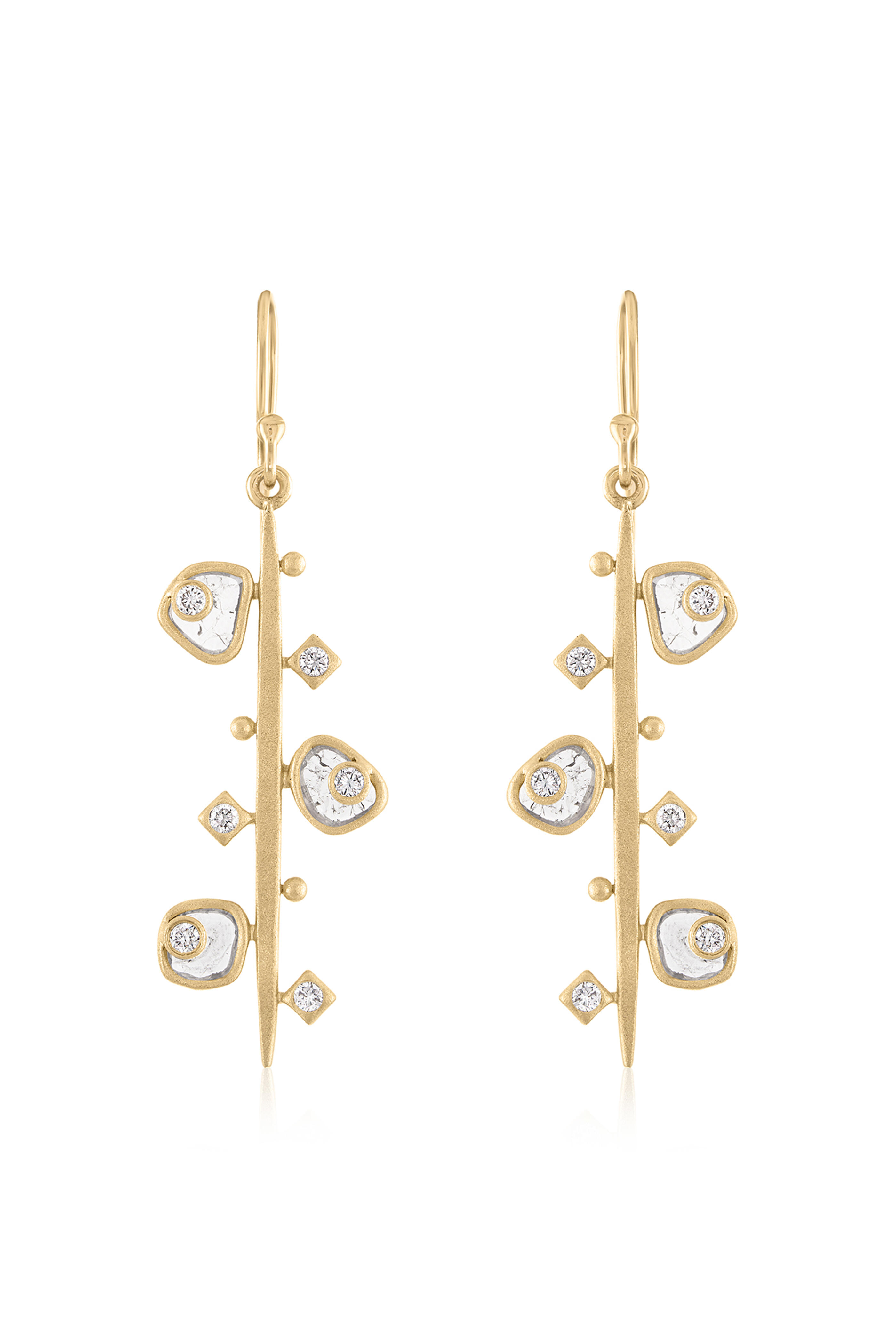 Loriann - 14k Yellow Gold Twilight Diamond Linear Earring