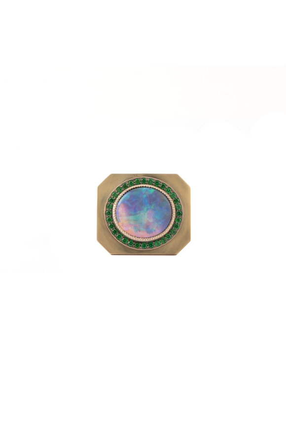 Sylva & Cie Black Opal & Tanzanite Renee Ring