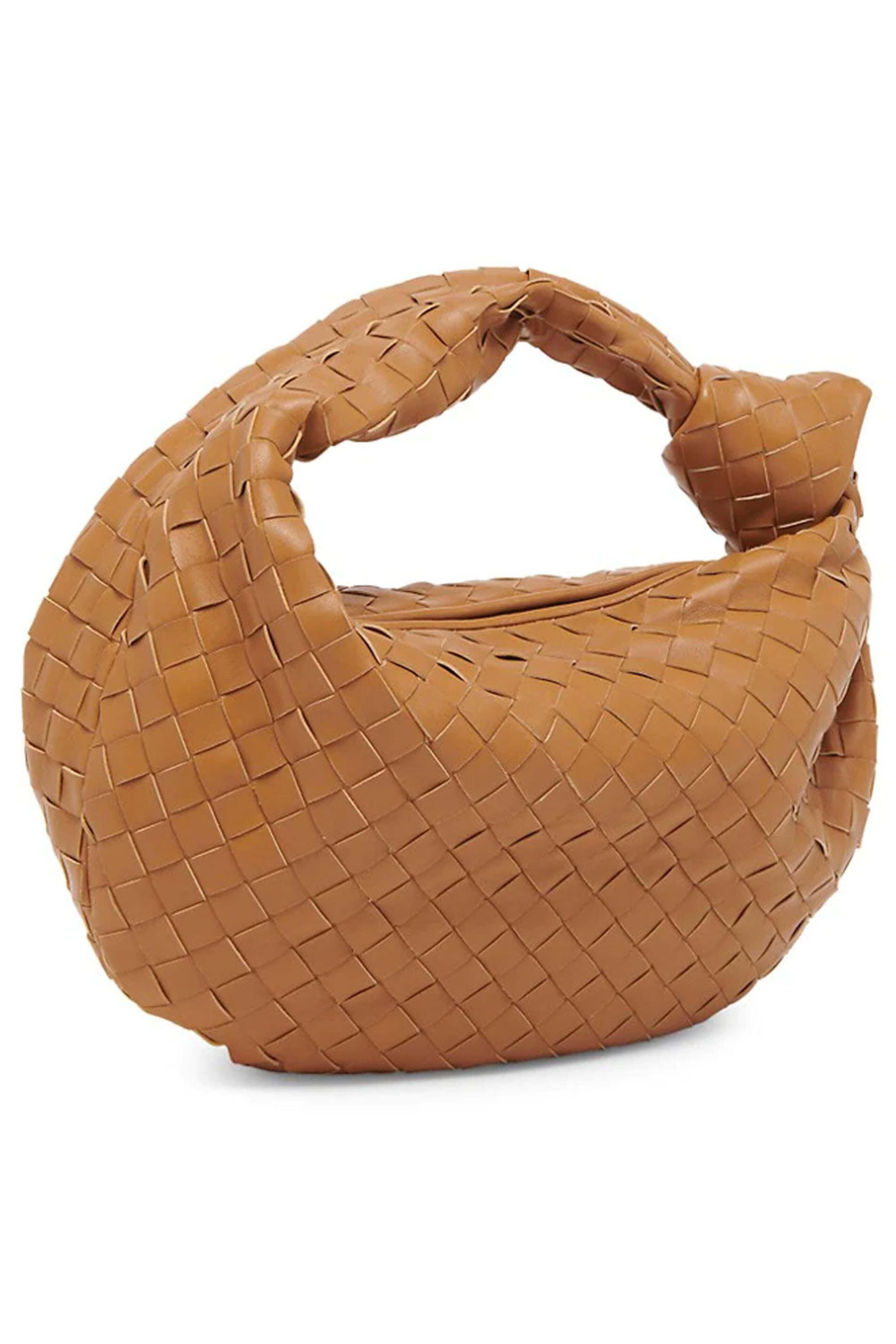 Bottega Veneta - Teen Jodie Intrecciato Hobo Bag in Caramel
