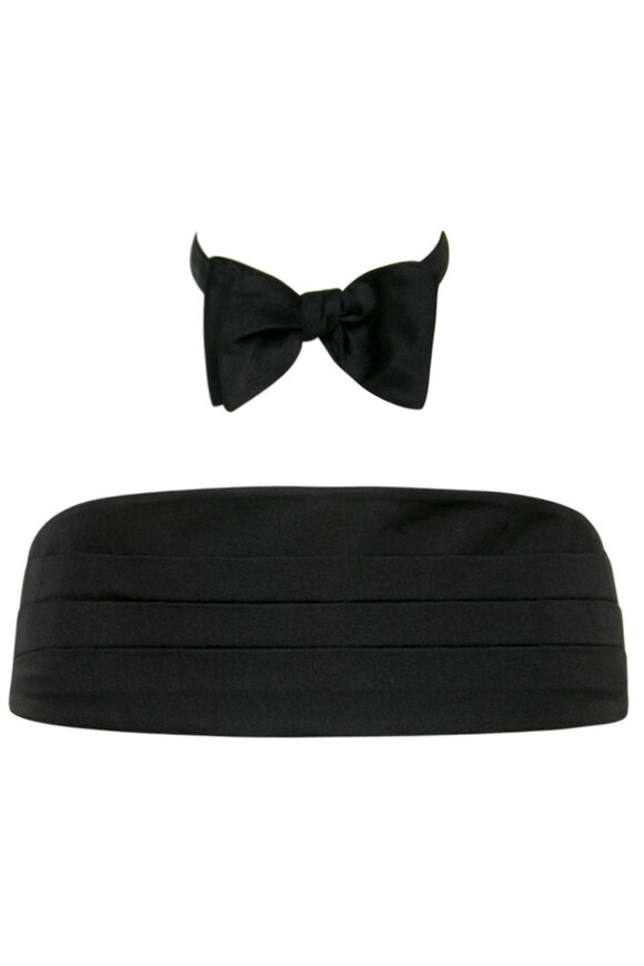 Edward Armah Black Satin Cummerbund Set
