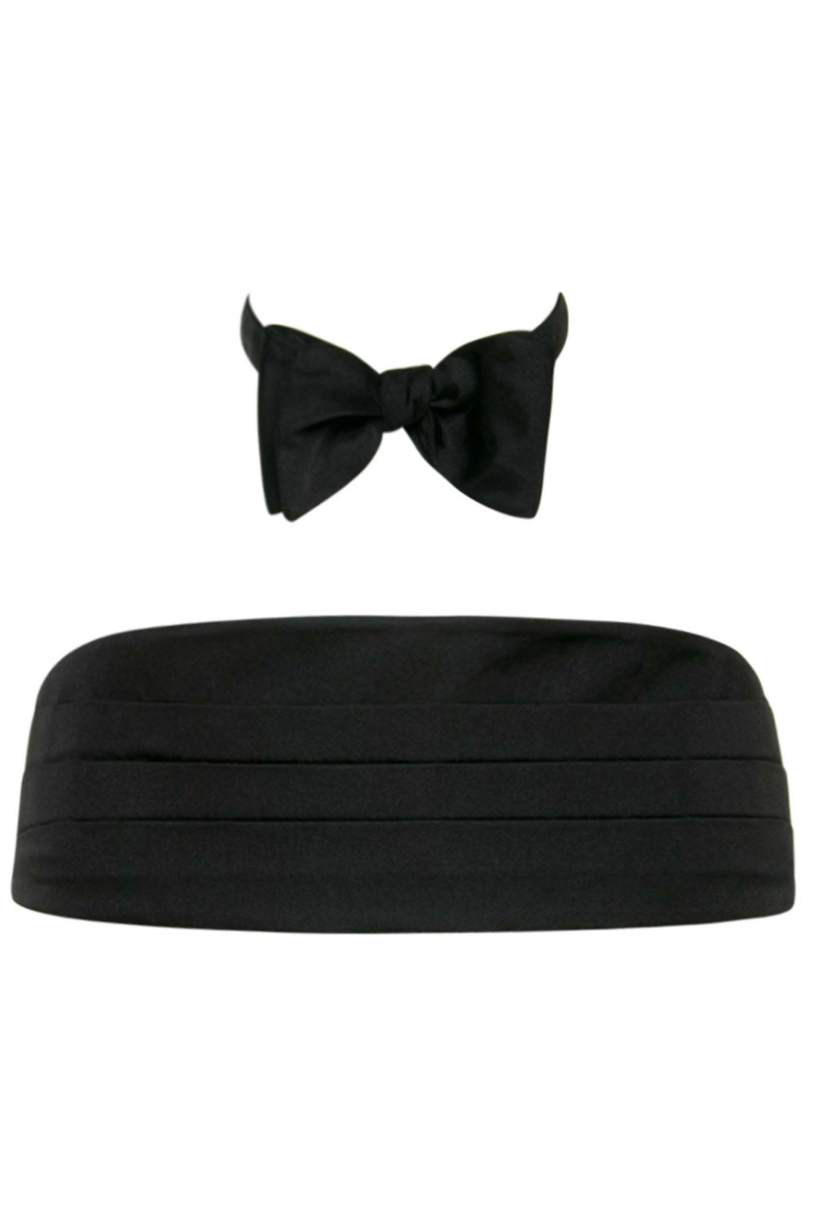 Edward Armah - Black Satin Cummerbund Set