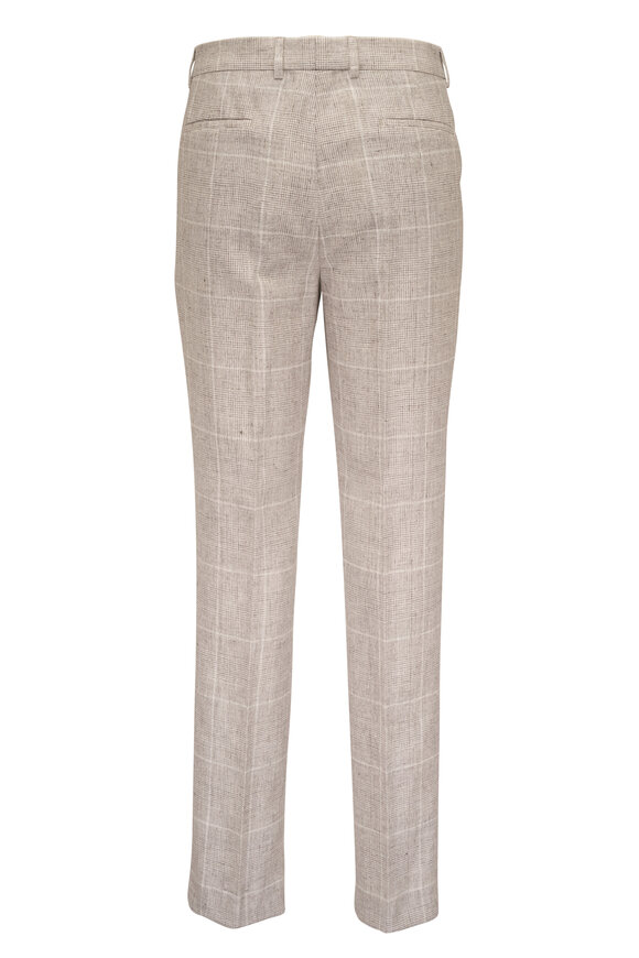 Brunello Cucinelli Eggshell Windowpane Plaid Double Breasted Suit - view 5