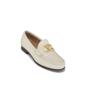【関税&送料込】Valentino Garavani Ivory Leather Medium Vlog Valentino Garavani - Valentino Garavani - VLogo Signature