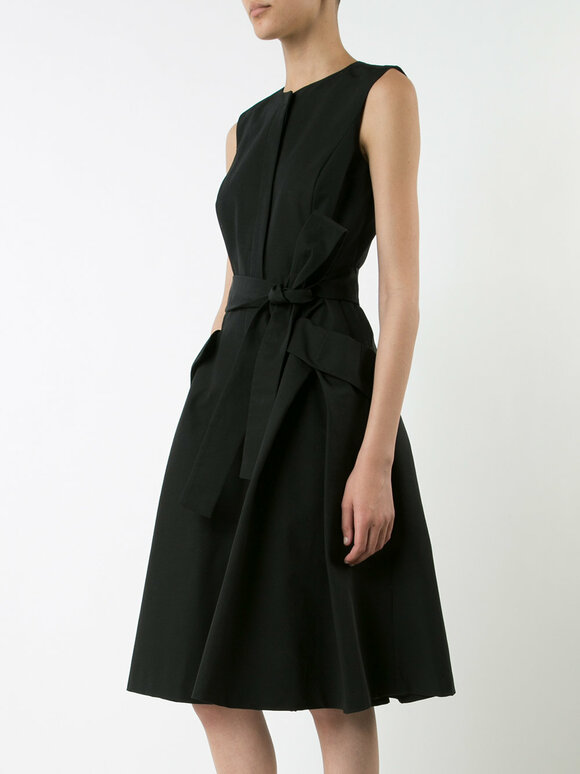 Carolina Herrera - Black Self-Tie Sleeveless Dress 