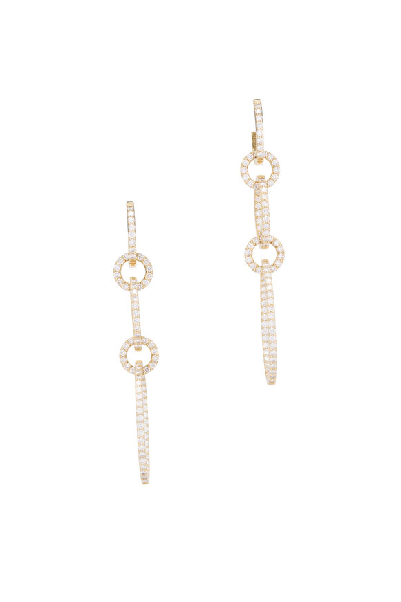 Kai Linz 14k Yellow Gold Triple Diamond Drop Earring - view 1