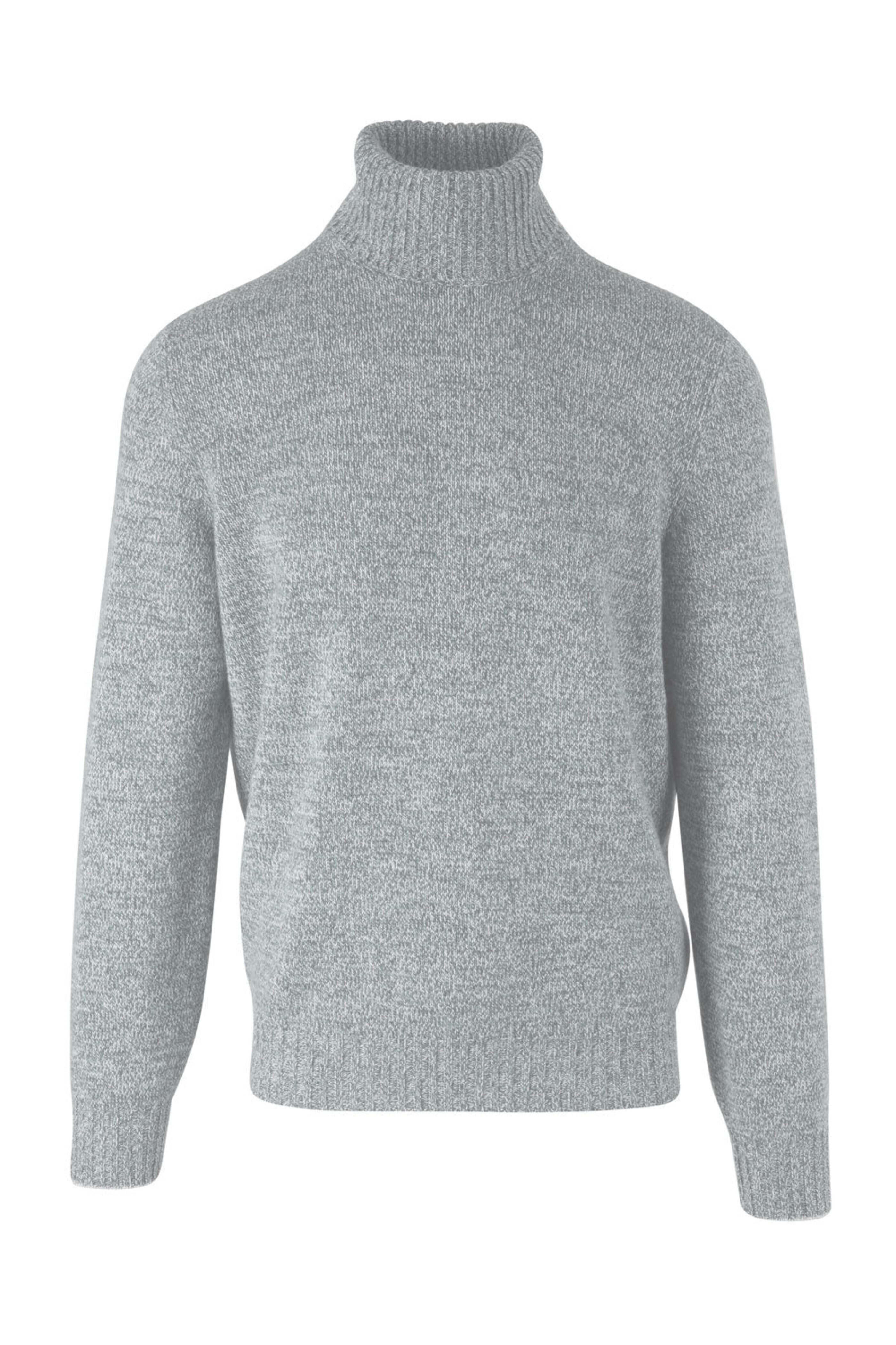 Brunello Cucinelli - Melange Light Grey Cashmere Turtleneck
