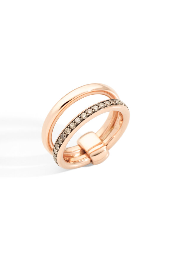 Pomellato - 18k Rose Gold Brown Diamond Together Ring
