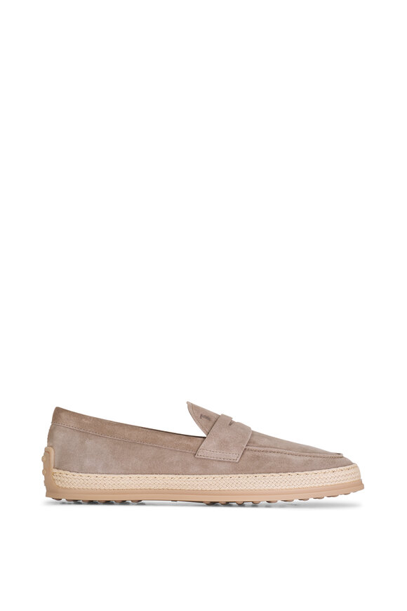 Tod's - Gomma Espadrille Gray Suede Loafer