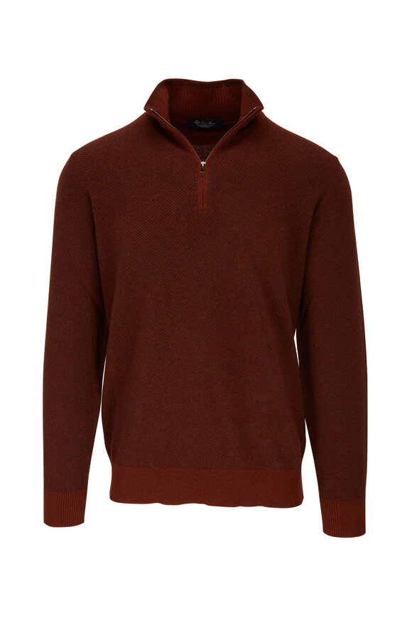 Loro Piana - Roadster Nutmeg Cashmere Quarter Zip Pullover