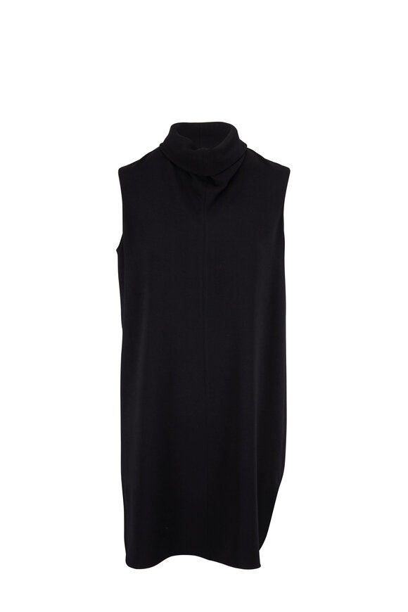 The Row - Dorma Black Cady Sleeveless Dress