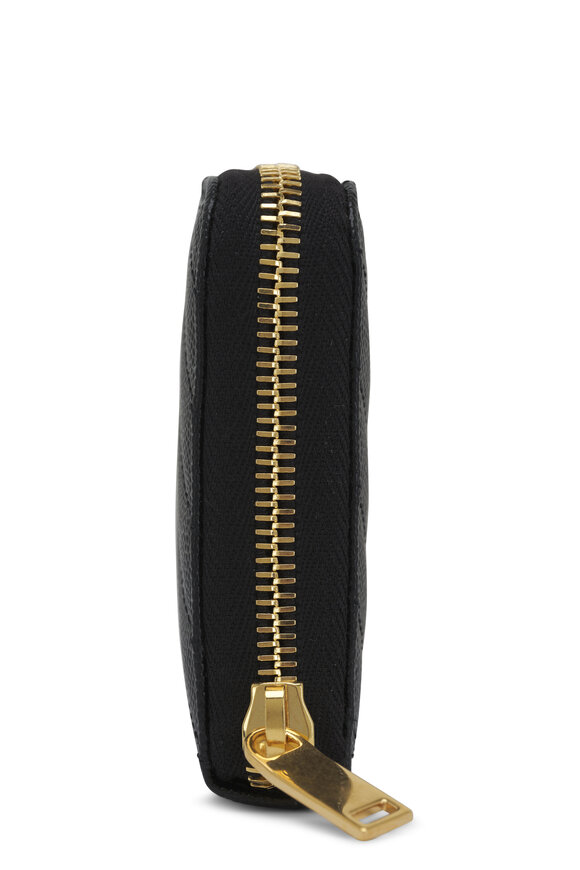 Saint Laurent Cassandre Matelassé Black Leather Zip Wallet  - view 3