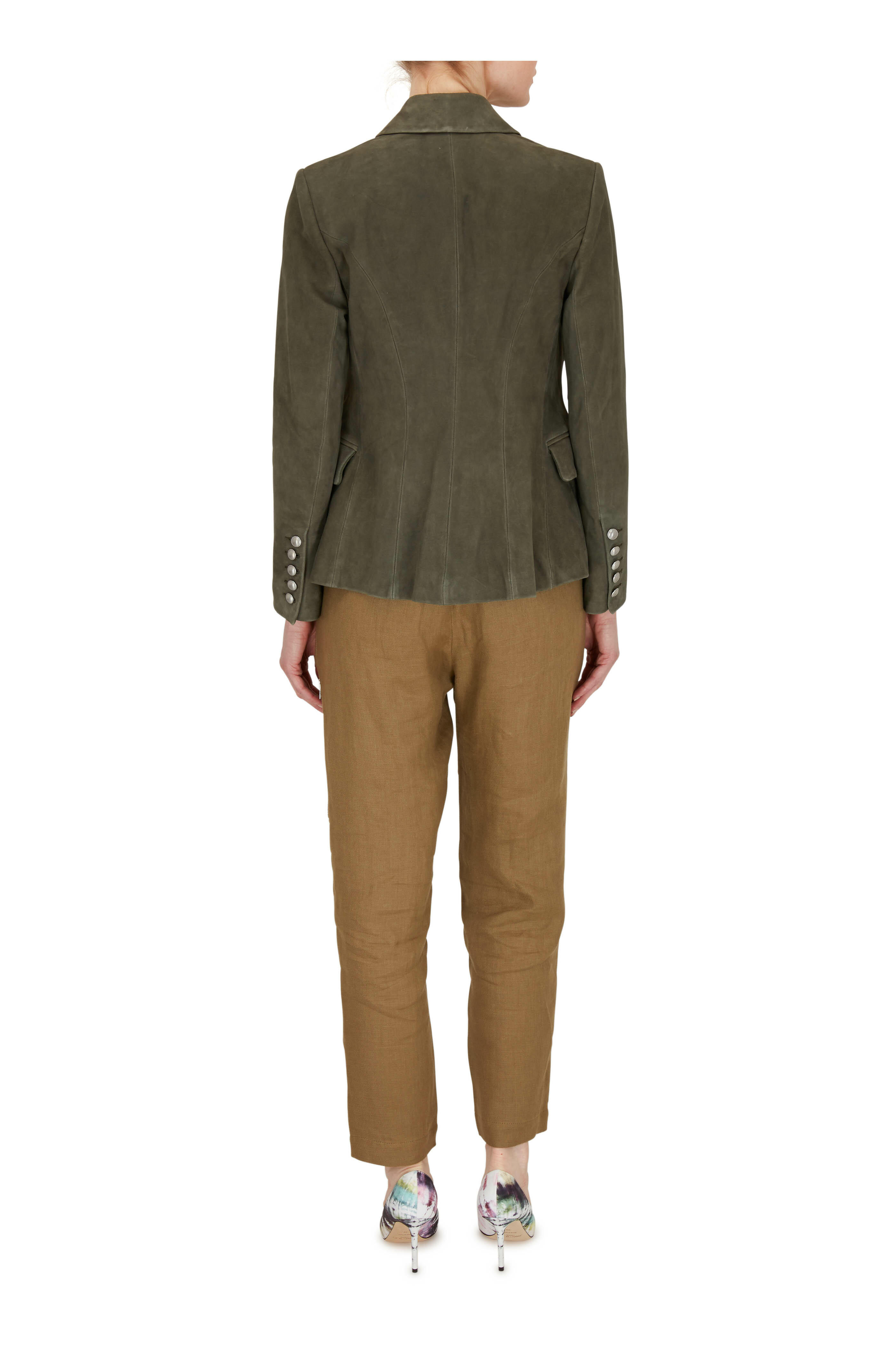 IRO - Tria Olive Linen & Cotton Straight Leg Pant