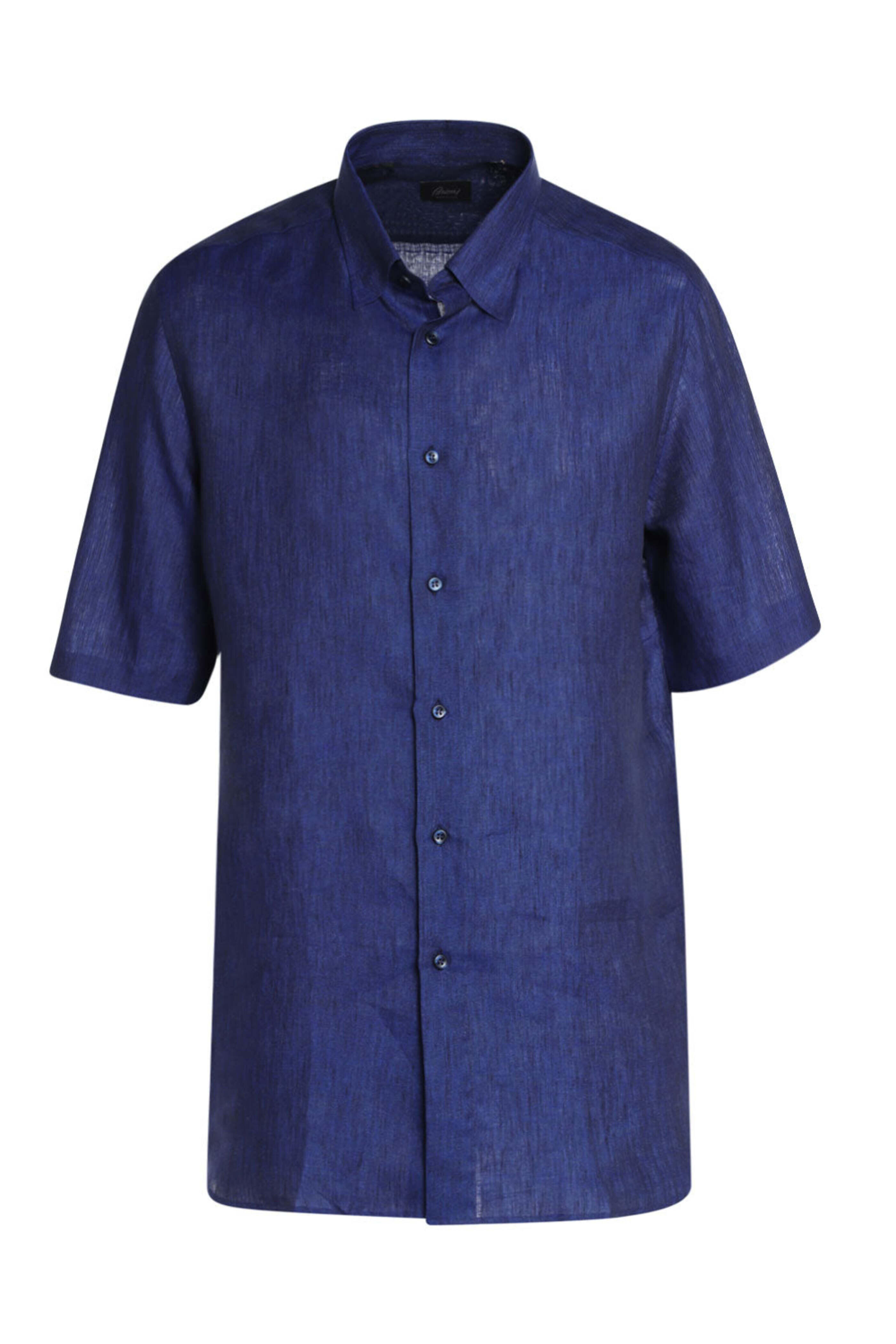 Brioni - Royal Heathered Linen Short Sleeve Sportshirt