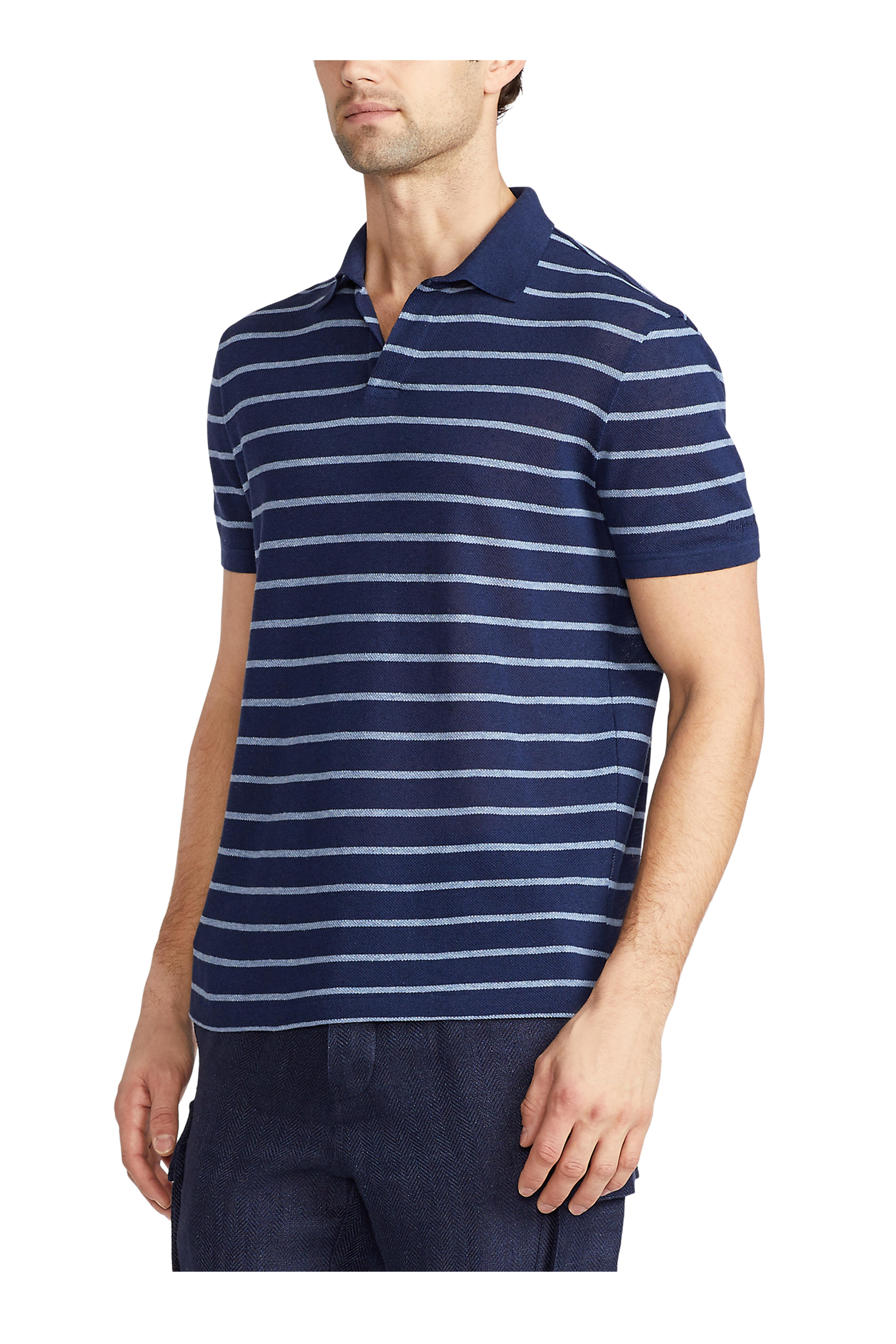 Ralph Lauren Purple Label - Metro Navy Stripe Polo Shirt